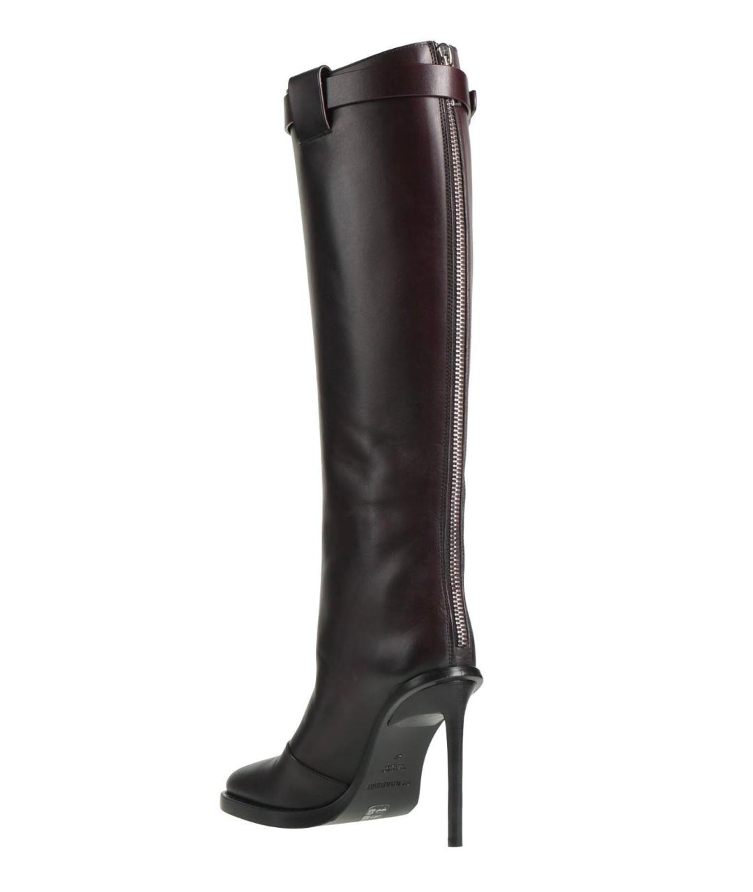 ANN DEMEULEMEESTER Фиолетовые кожаные сапоги, фото 4