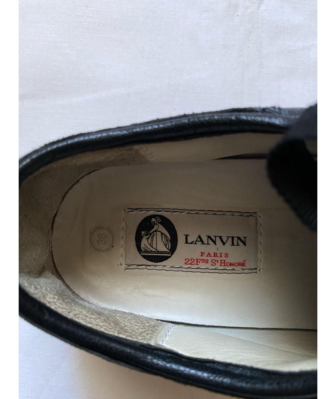 LANVIN Черные кожаные кеды, фото 5