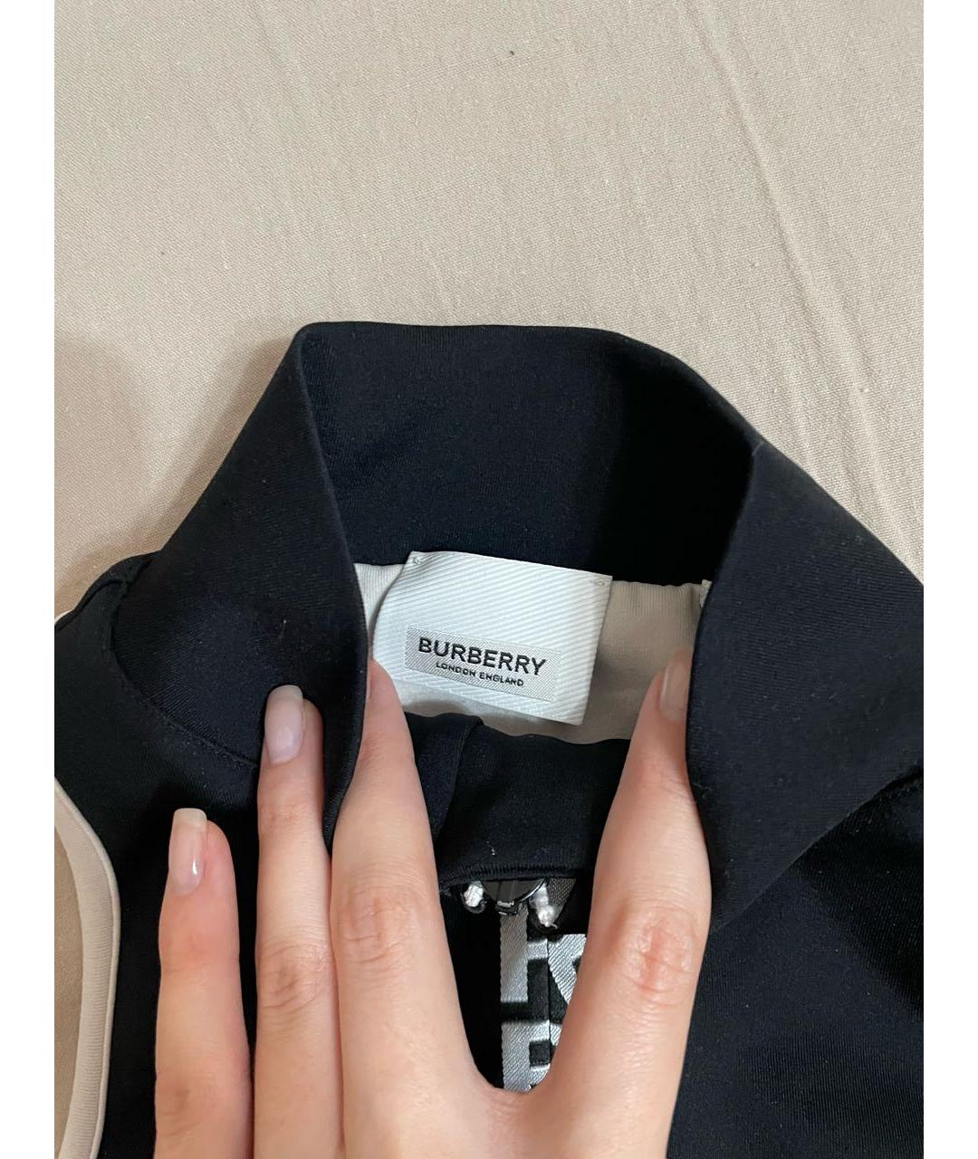 BURBERRY Черная полиэстеровая майка, фото 3