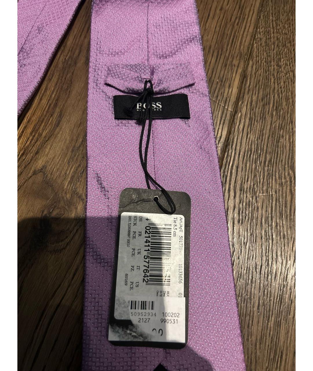 HUGO BOSS Фиолетовый шелковый галстук, фото 3