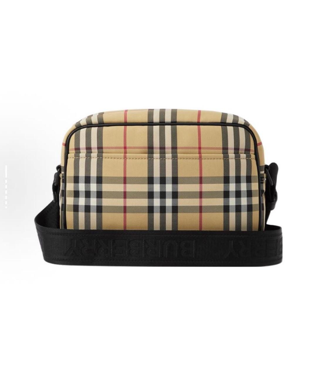 BURBERRY Бежевая синтетическая сумка на плечо, фото 3