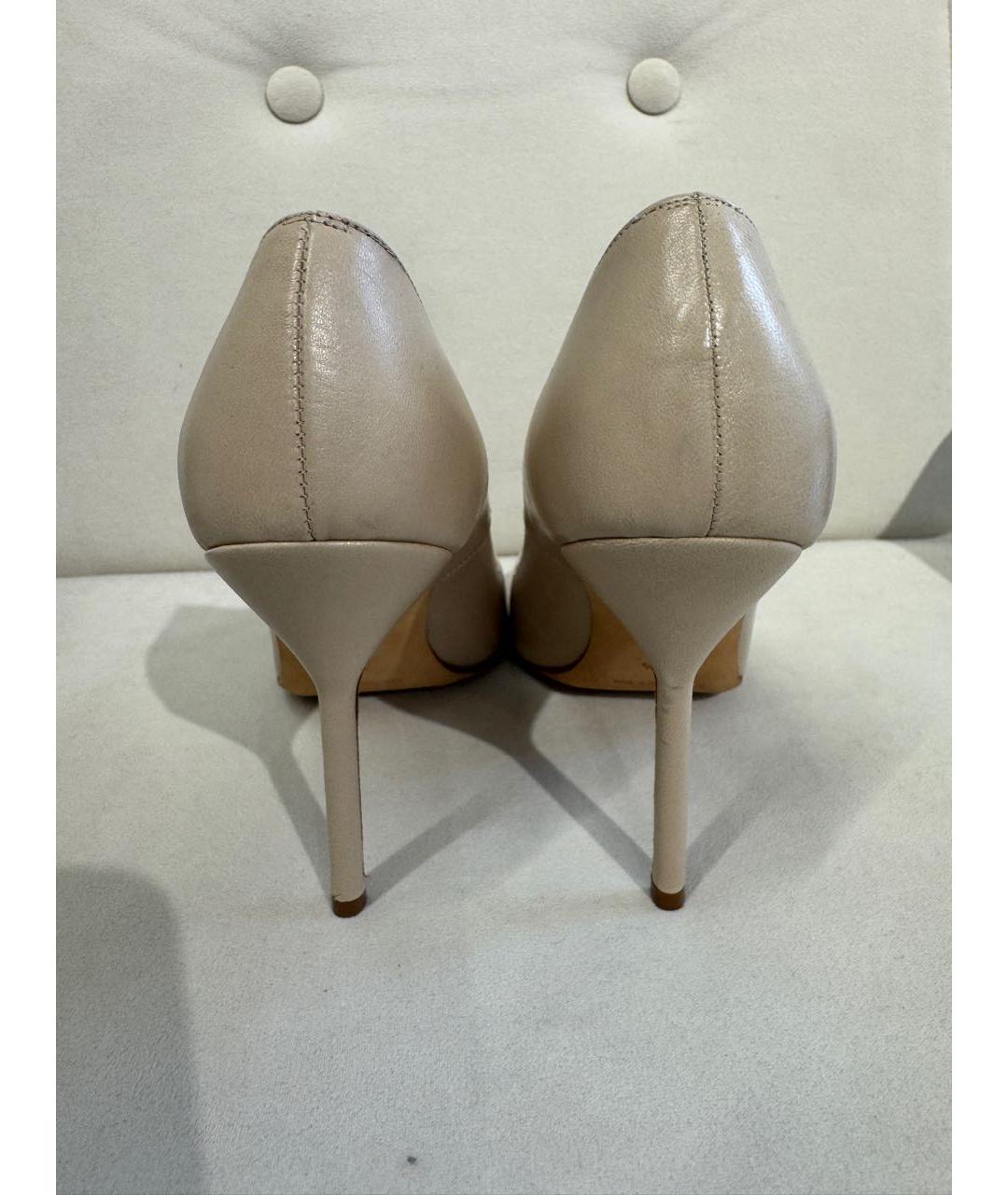 MANOLO BLAHNIK Бежевые кожаные туфли, фото 4