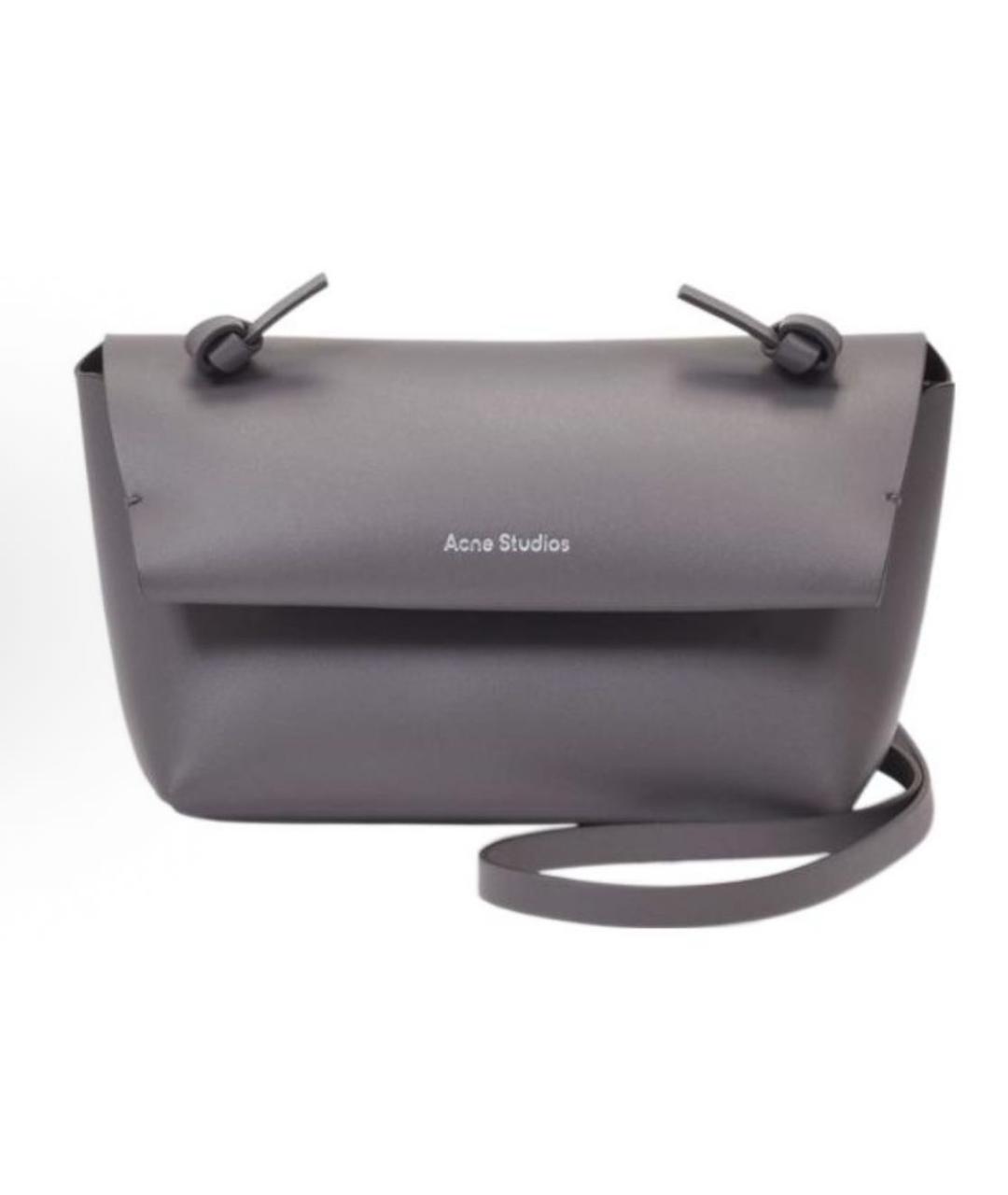 ACNE STUDIOS Серая кожаная сумка через плечо, фото 2