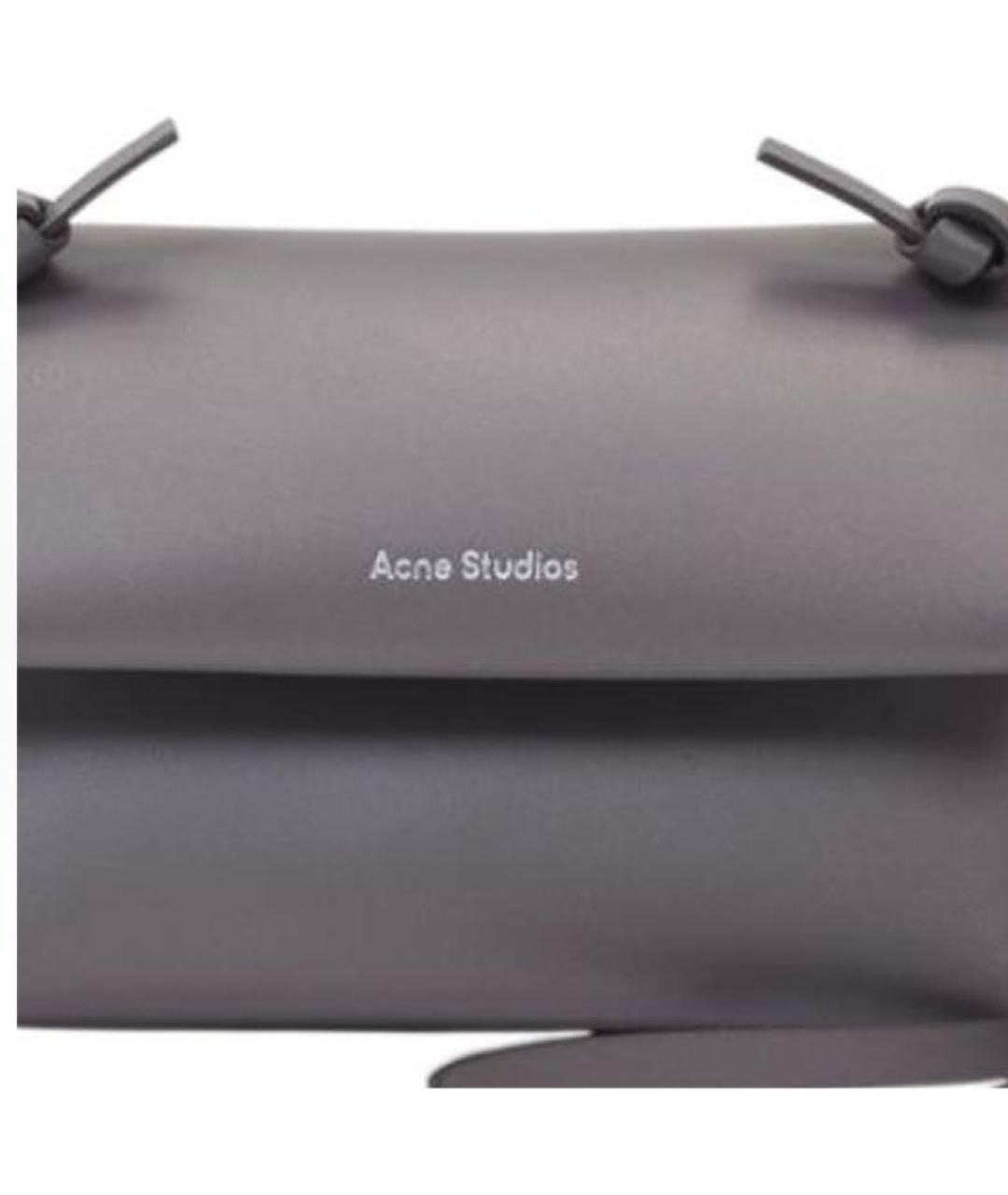 ACNE STUDIOS Серая кожаная сумка через плечо, фото 5