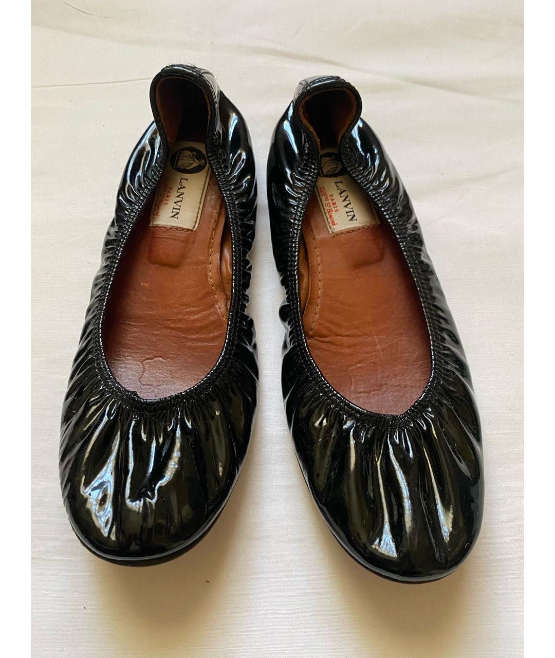 LANVIN Черные балетки из лакированной кожи, фото 2