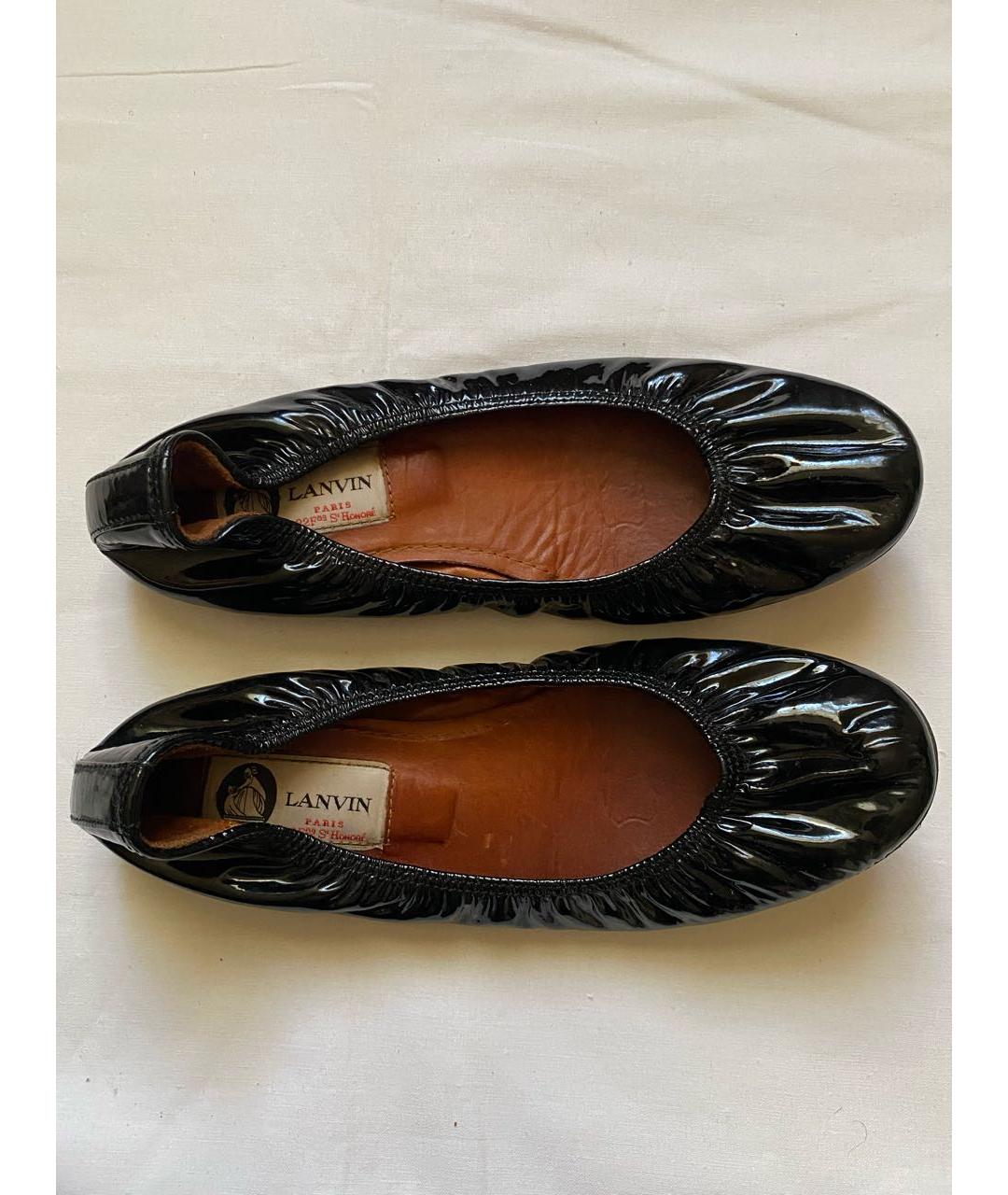 LANVIN Черные балетки из лакированной кожи, фото 6
