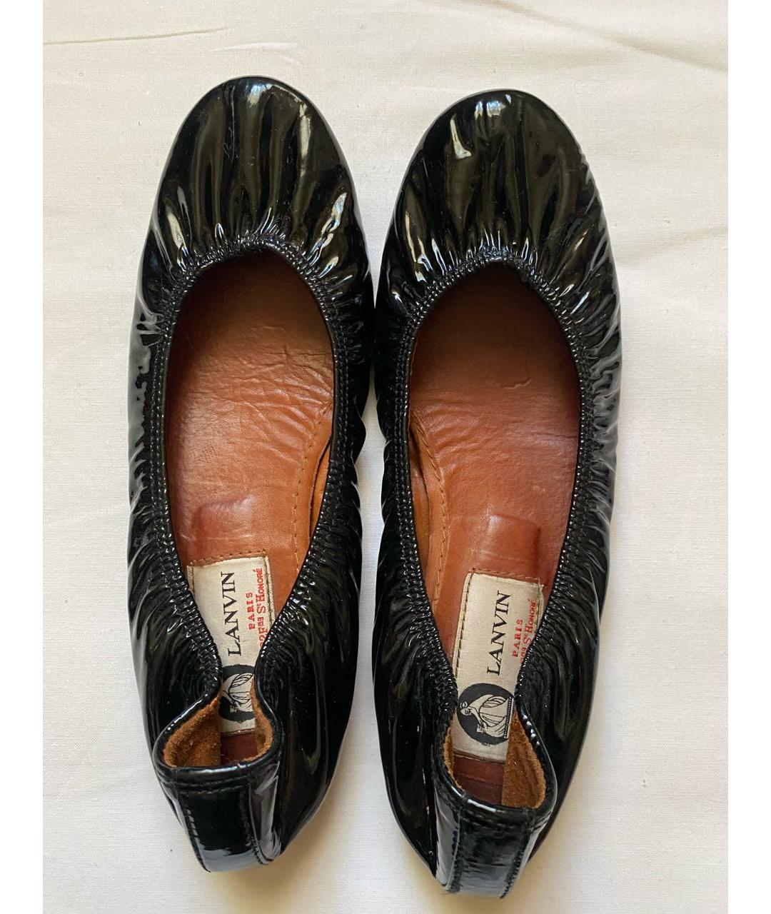LANVIN Черные балетки из лакированной кожи, фото 3