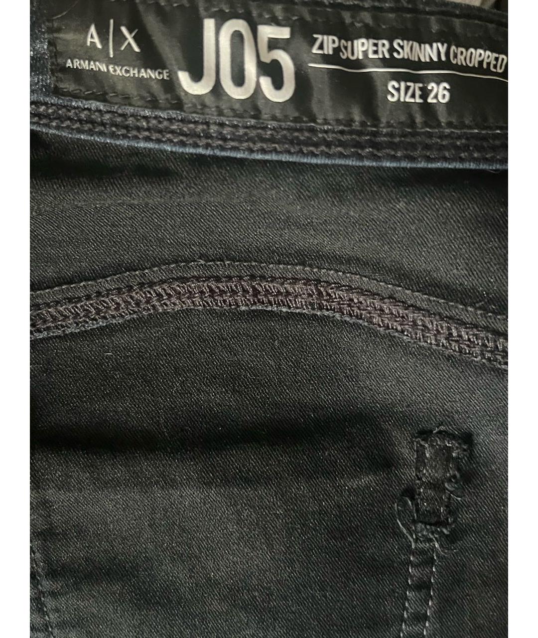 ARMANI EXCHANGE Антрацитовые хлопко-эластановые джинсы слим, фото 5