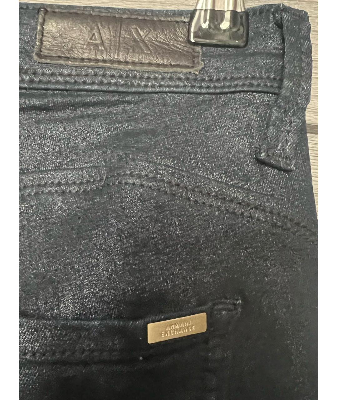 ARMANI EXCHANGE Антрацитовые хлопко-эластановые джинсы слим, фото 4