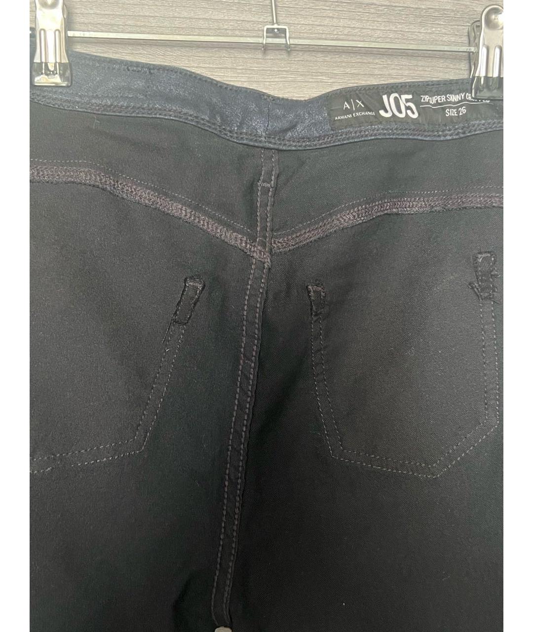 ARMANI EXCHANGE Антрацитовые хлопко-эластановые джинсы слим, фото 3