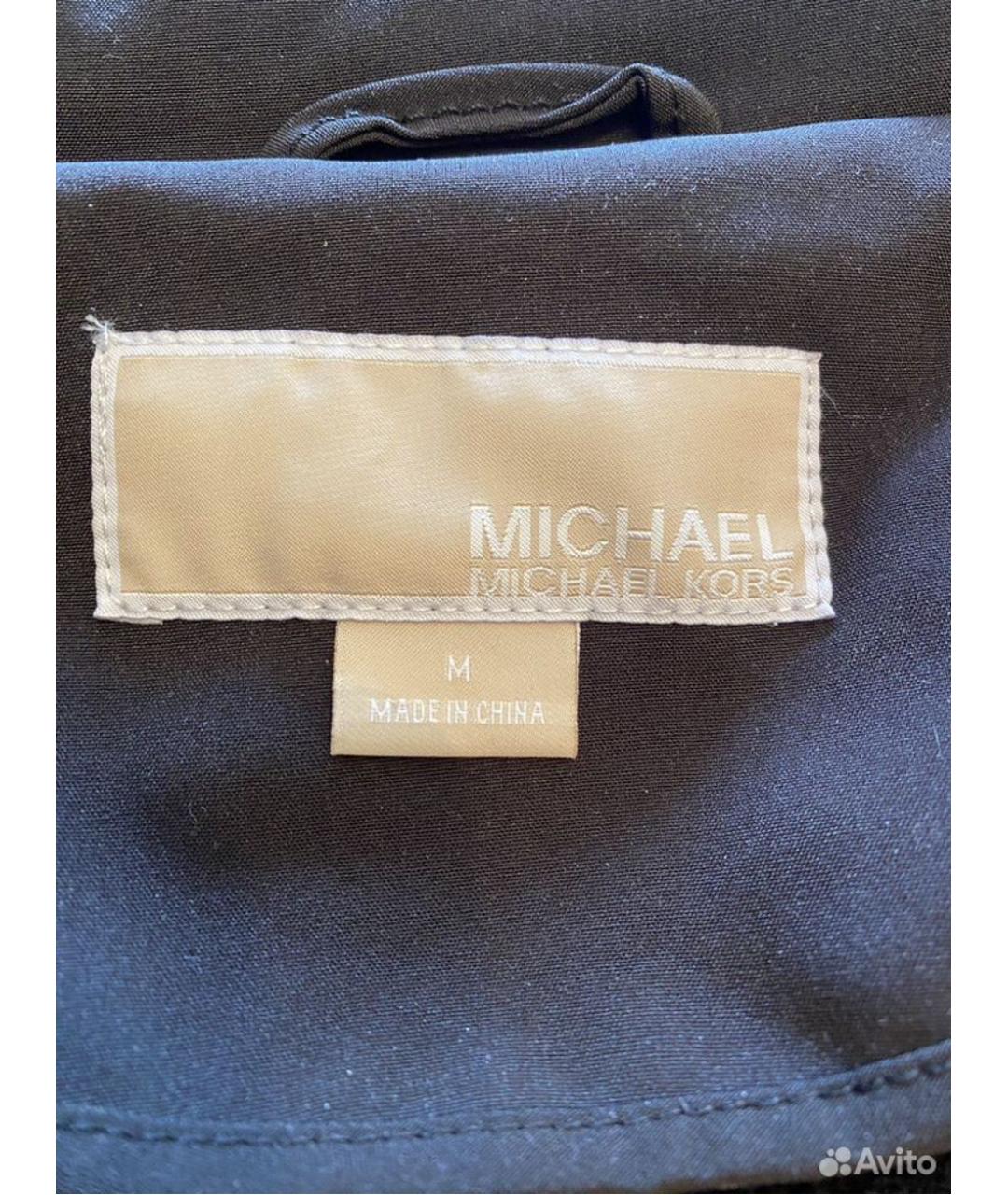 MICHAEL KORS Черное полиэстеровое пальто, фото 3