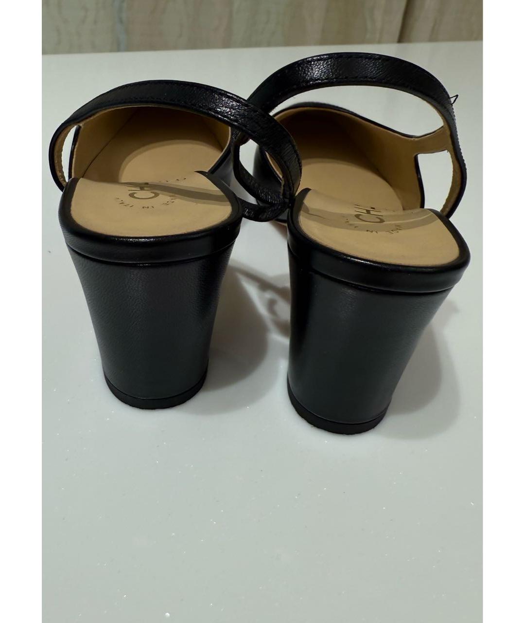 CHANEL Черные кожаные туфли, фото 4