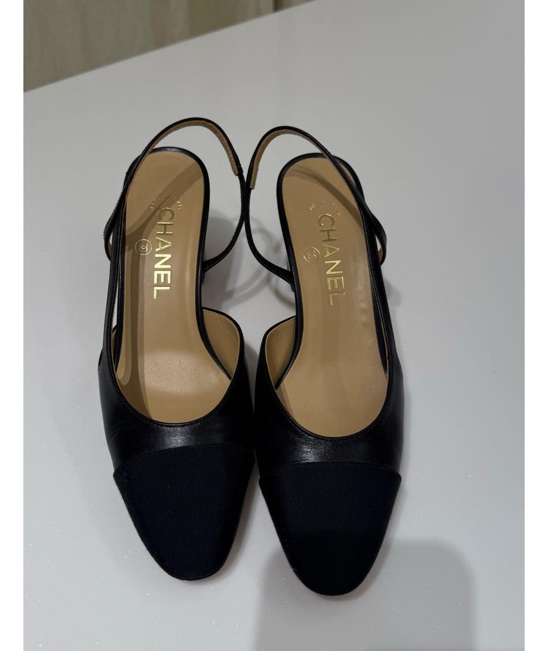 CHANEL Черные кожаные туфли, фото 6