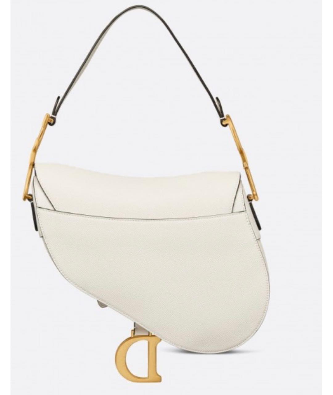 CHRISTIAN DIOR Белая кожаная сумка через плечо, фото 2