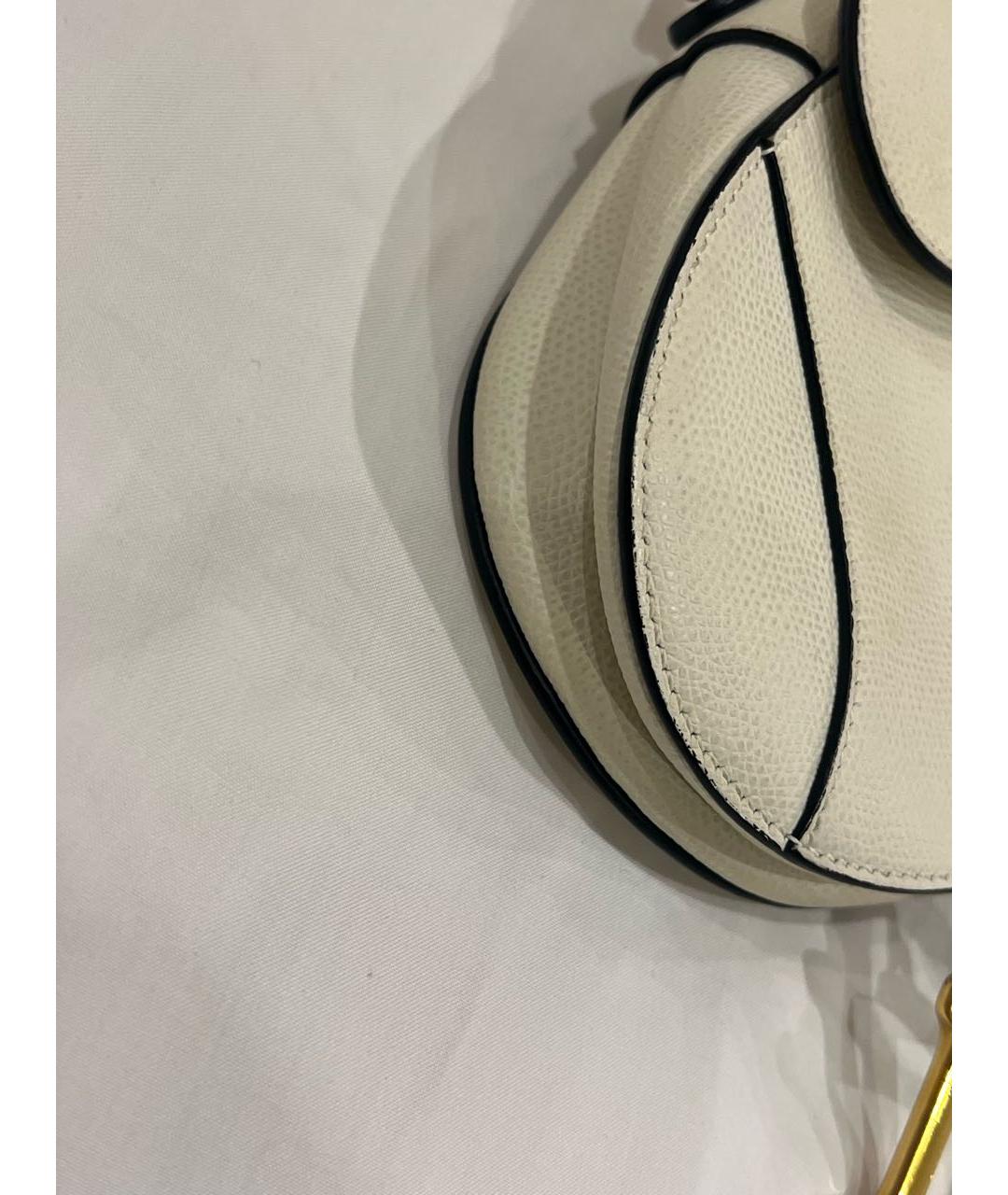 CHRISTIAN DIOR Белая кожаная сумка через плечо, фото 6