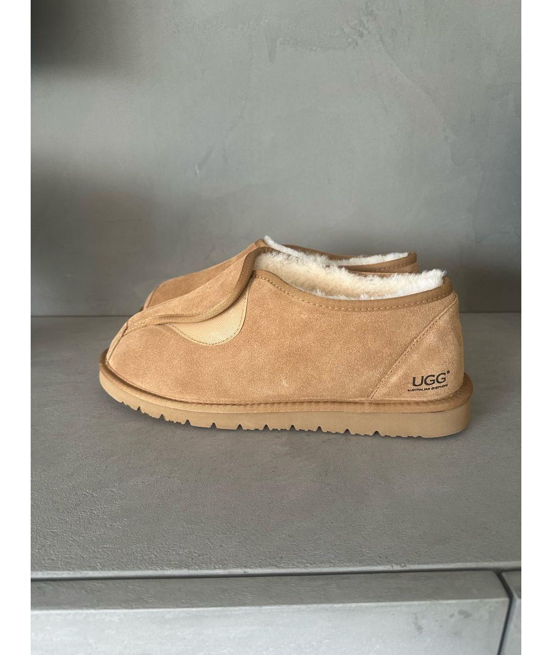UGG AUSTRALIA Бежевые нубуковые низкие ботинки, фото 7