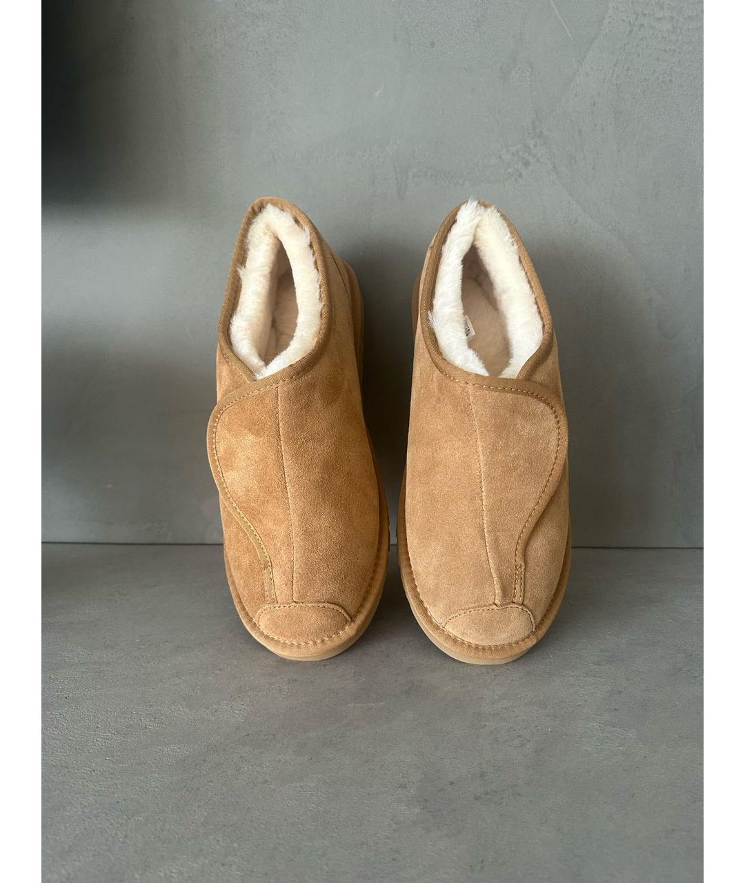 UGG AUSTRALIA Бежевые нубуковые низкие ботинки, фото 2