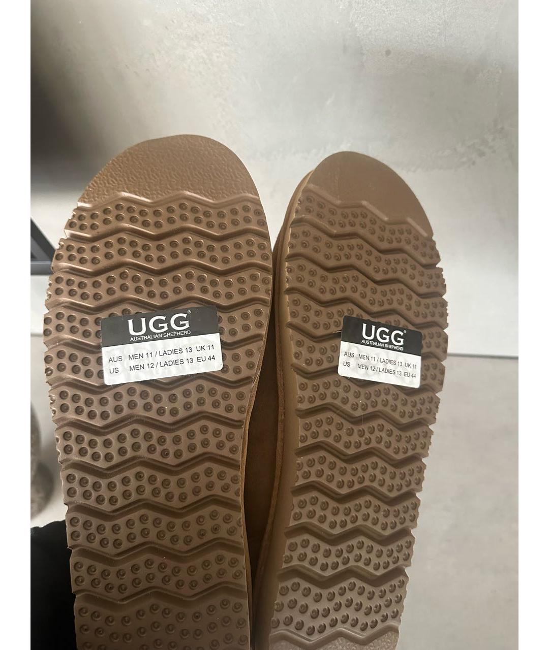 UGG AUSTRALIA Бежевые нубуковые низкие ботинки, фото 5