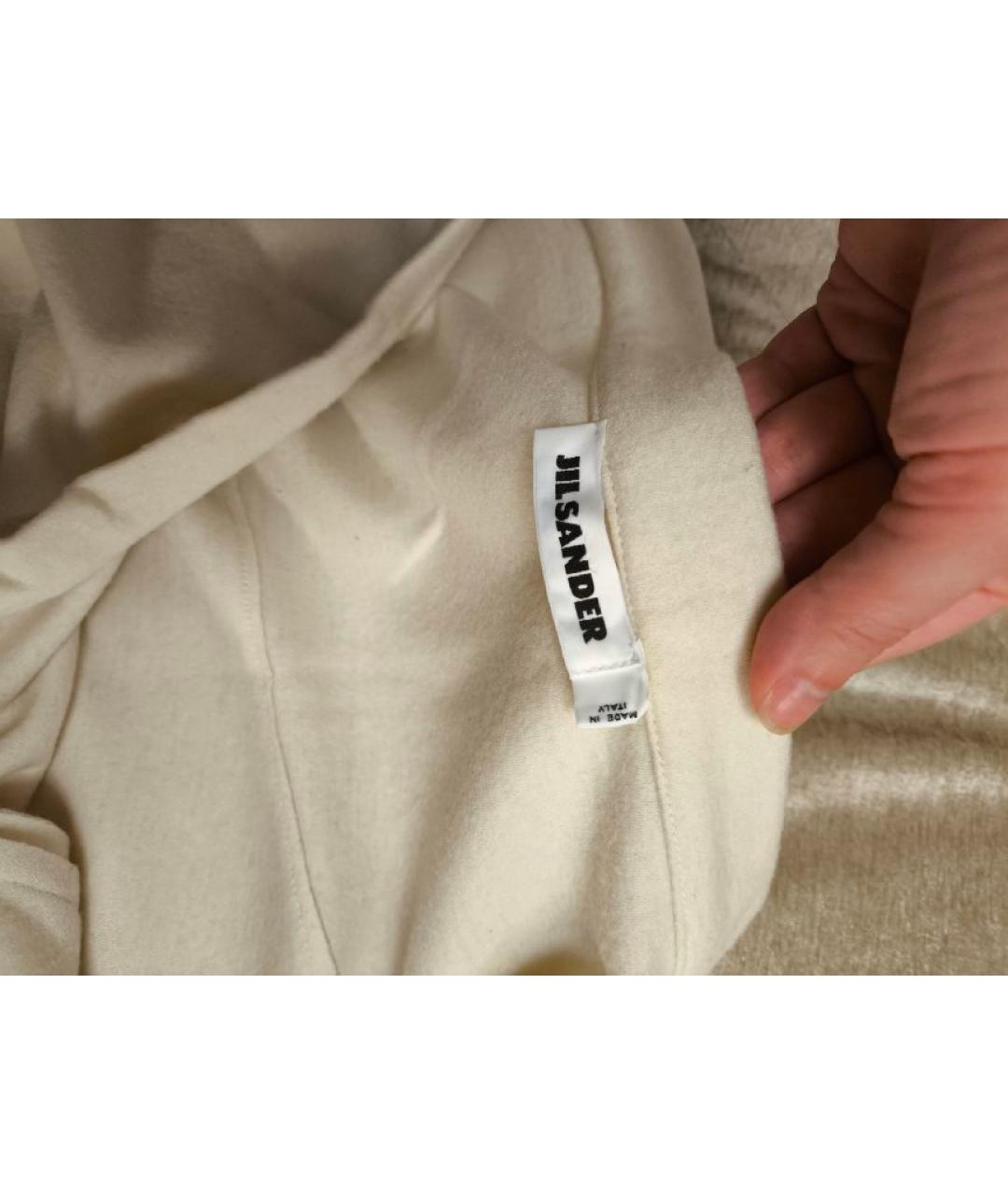 JIL SANDER Бежевая шерстяная юбка миди, фото 3