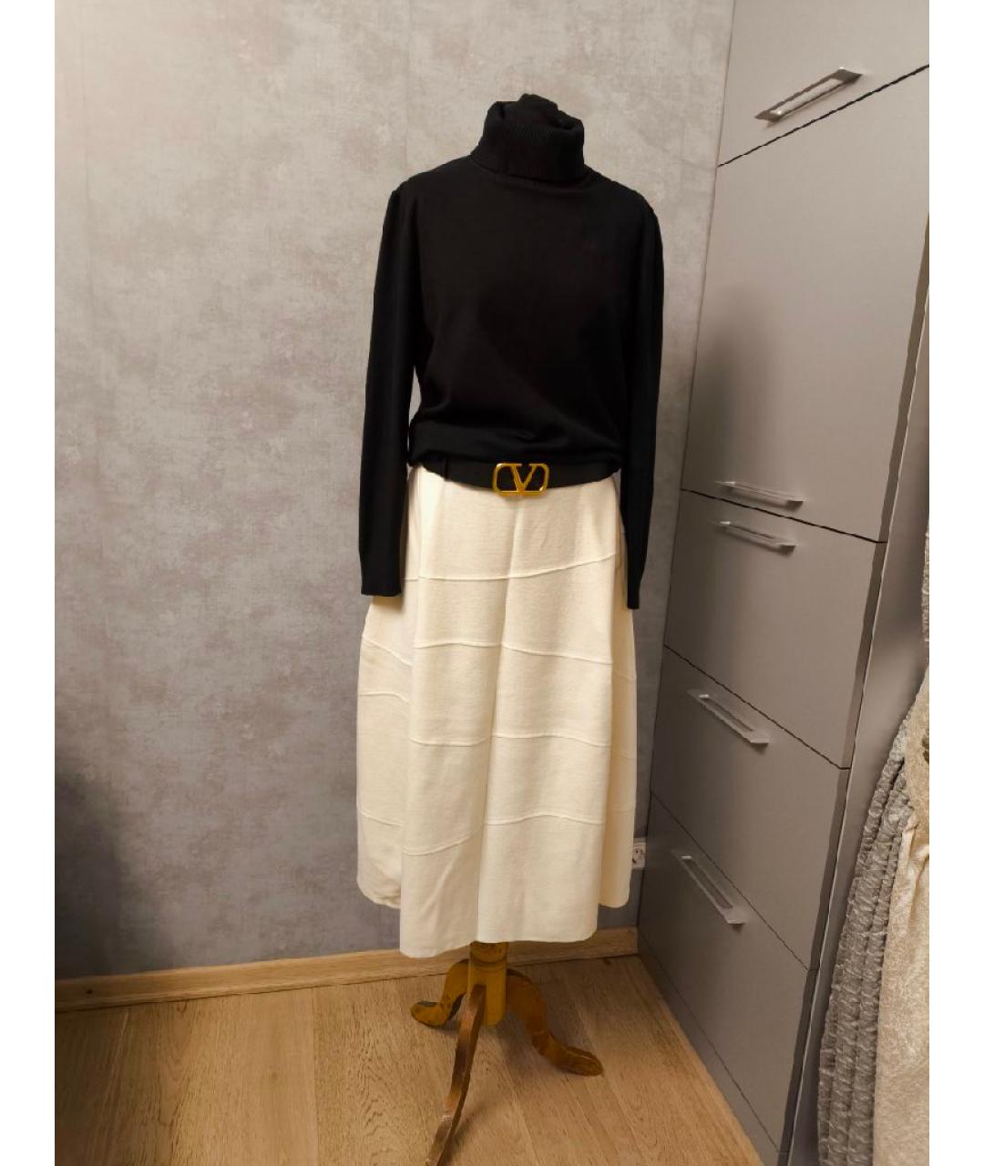 JIL SANDER Бежевая шерстяная юбка миди, фото 5