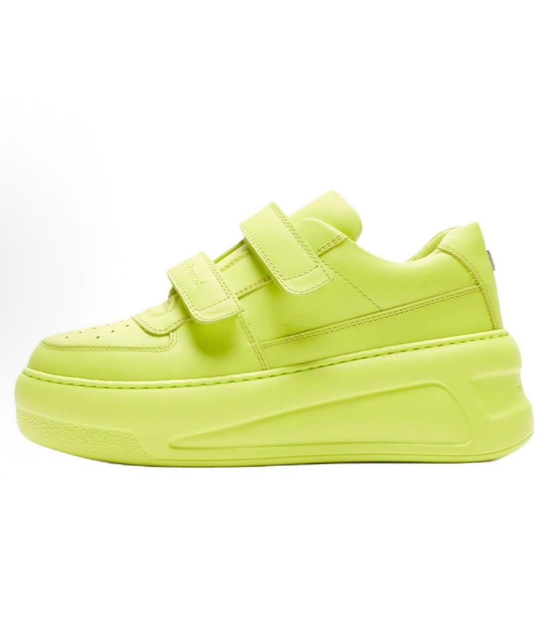 ACNE STUDIOS Зеленые кожаные кроссовки, фото 4