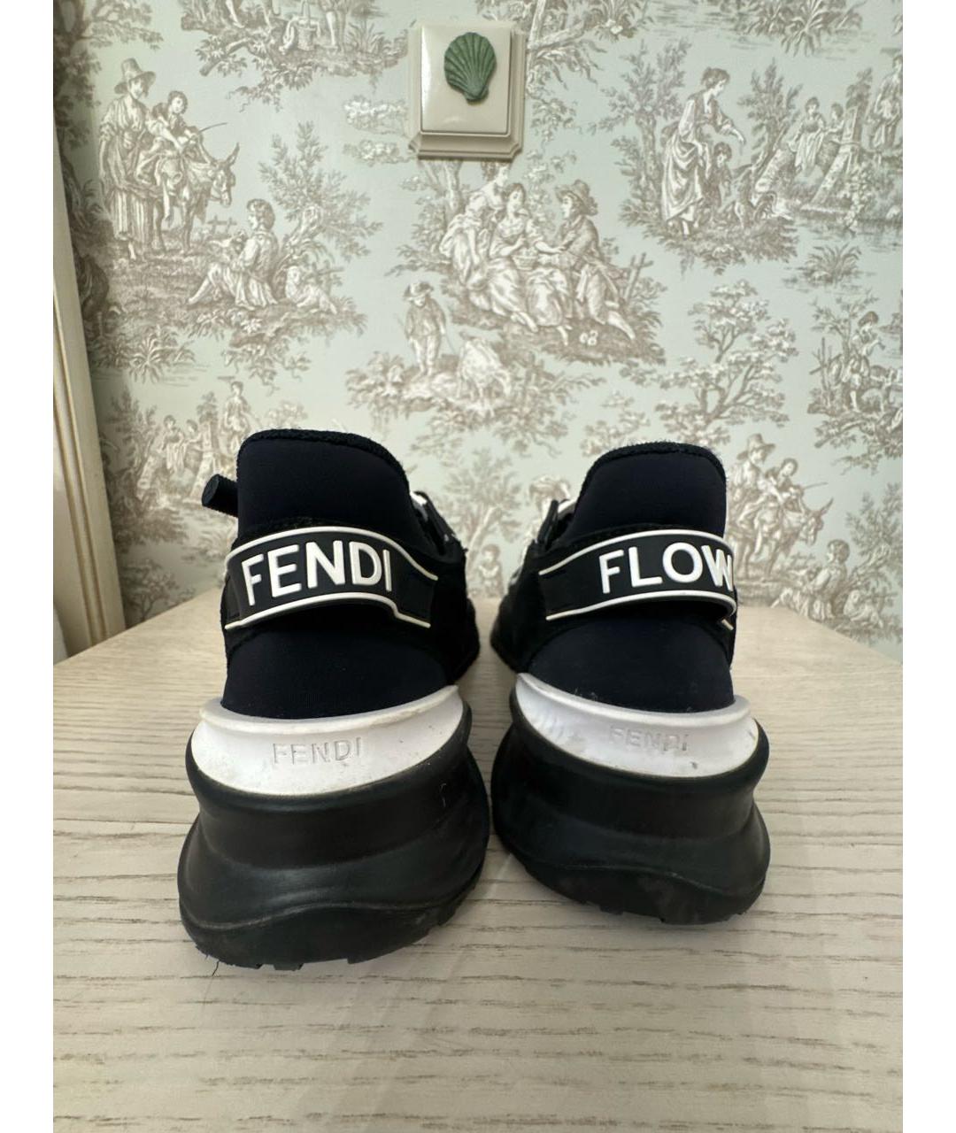 FENDI Черные кроссовки, фото 4