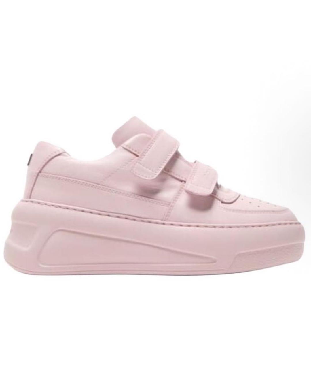 ACNE STUDIOS Розовые кожаные кроссовки, фото 7