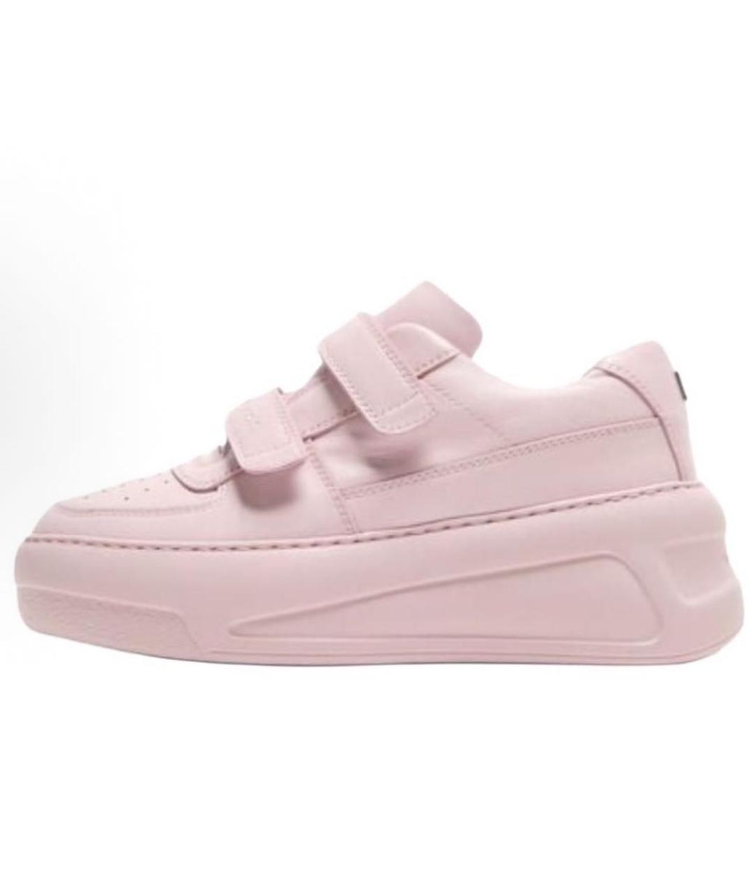 ACNE STUDIOS Розовые кожаные кроссовки, фото 6