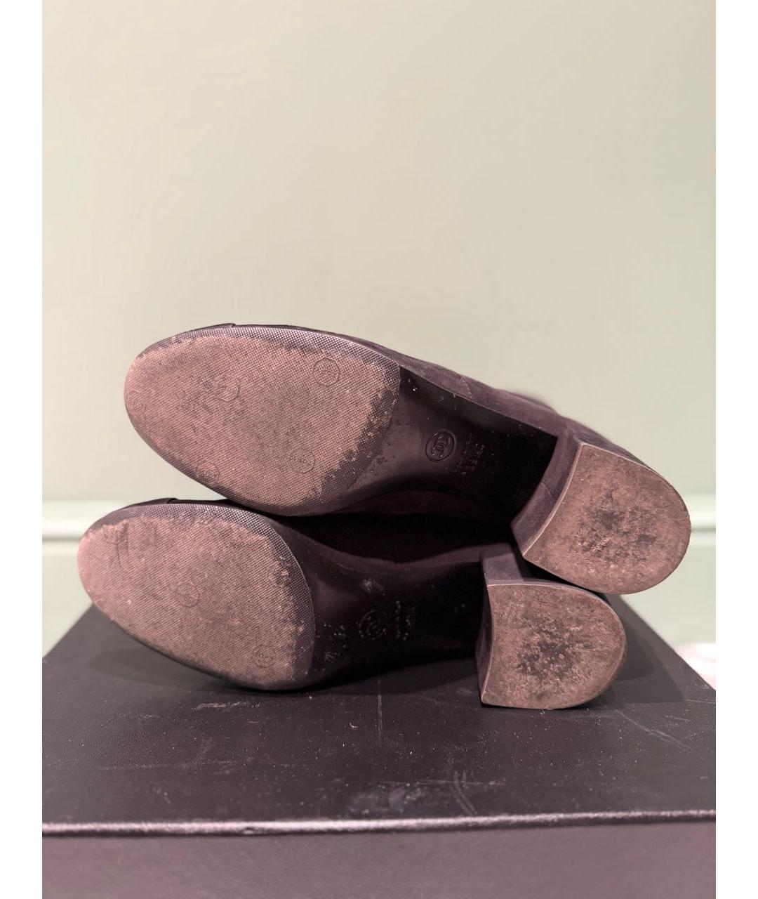 CHANEL Фиолетовые замшевые ботинки, фото 5