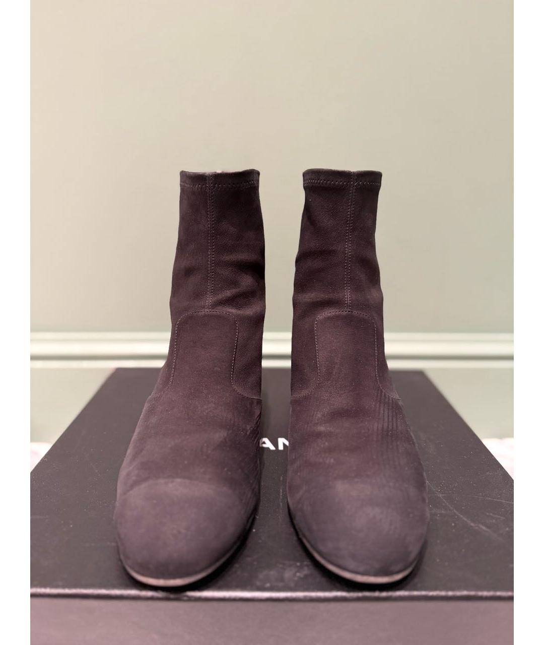 CHANEL Фиолетовые замшевые ботинки, фото 4