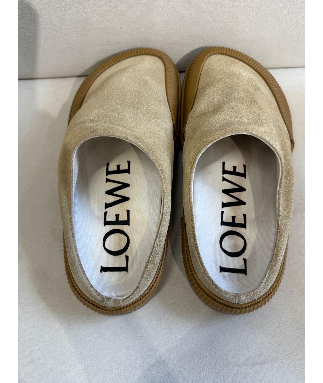 LOEWE Бежевые текстильные мюли, фото 3