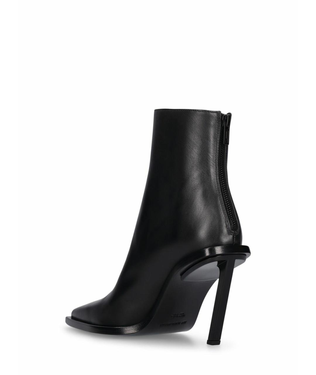 ANN DEMEULEMEESTER Черные кожаные ботильоны, фото 3