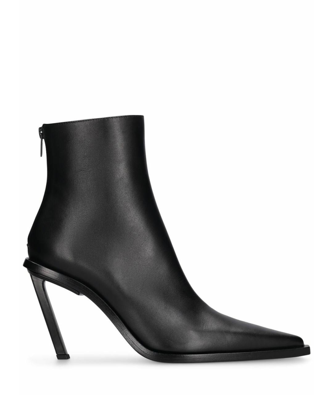 ANN DEMEULEMEESTER Черные кожаные ботильоны, фото 4