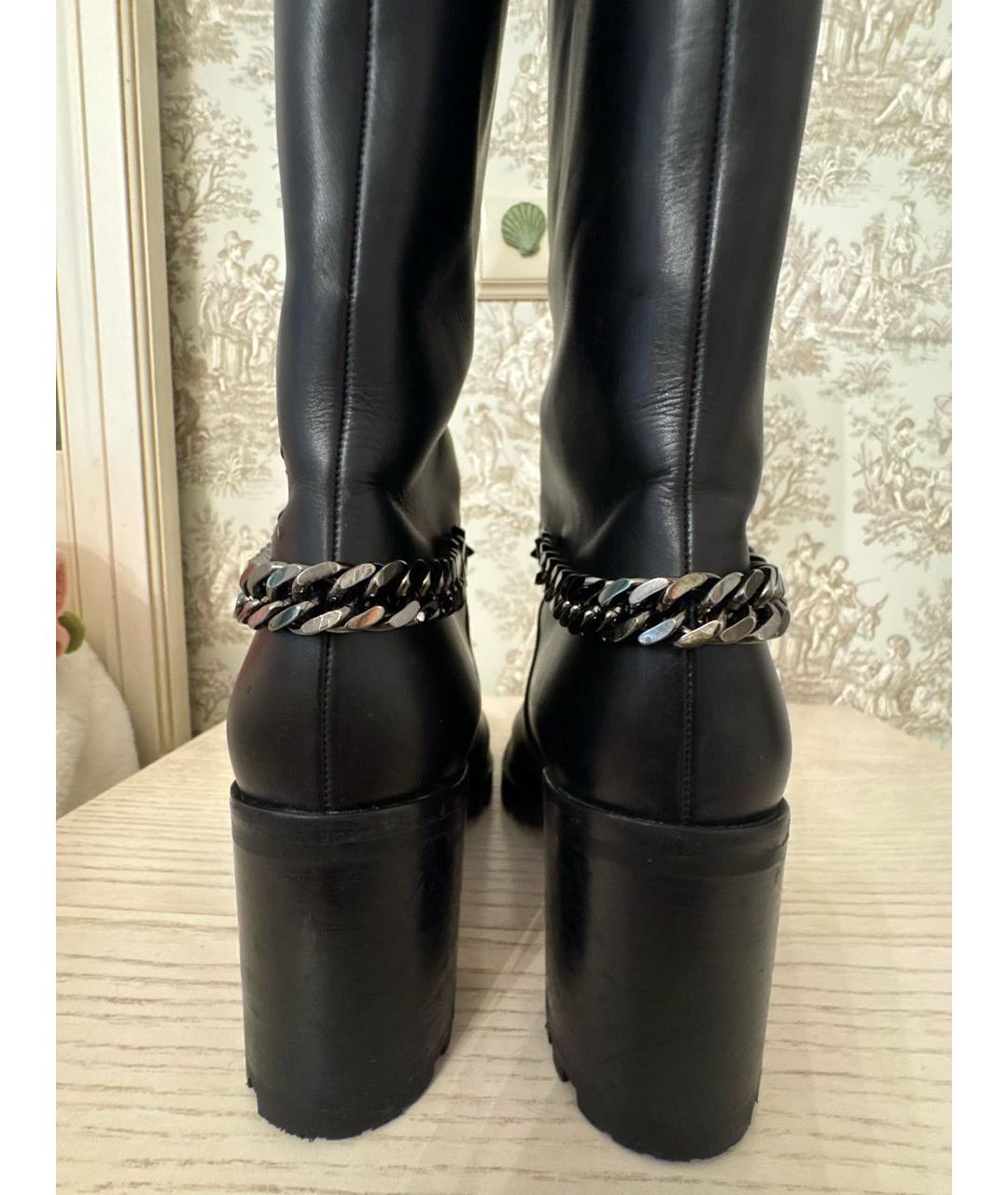 CHRISTIAN LOUBOUTIN Черные кожаные сапоги, фото 4