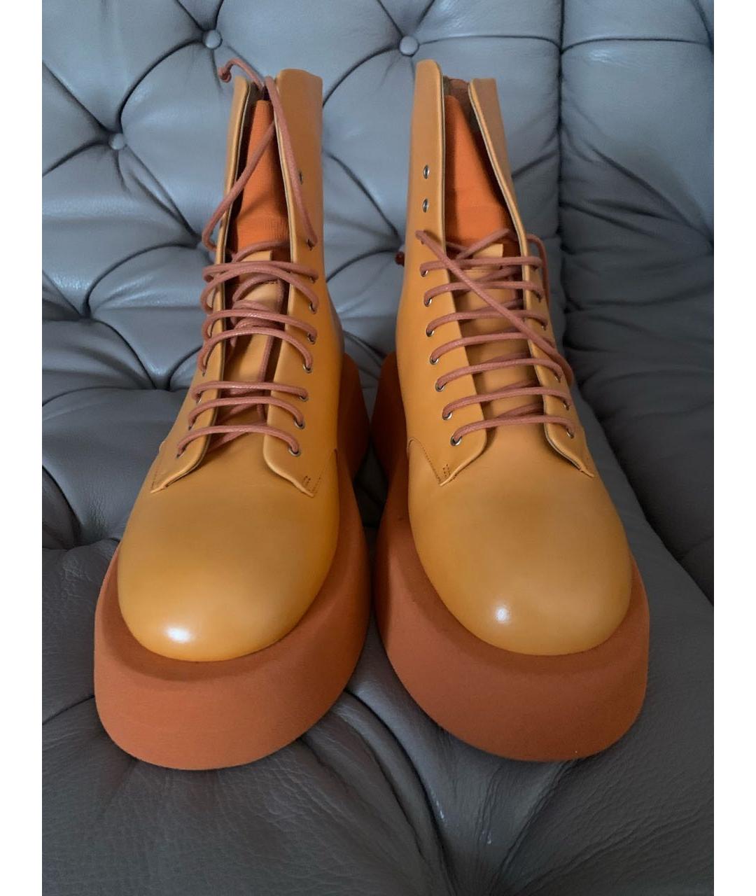 MARSELL Оранжевое кожаные ботинки, фото 4