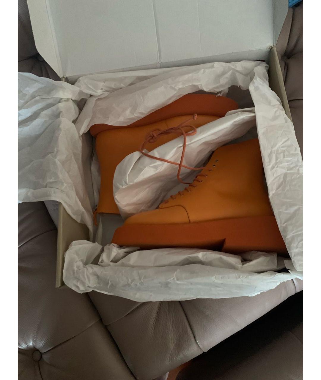 MARSELL Оранжевое кожаные ботинки, фото 7