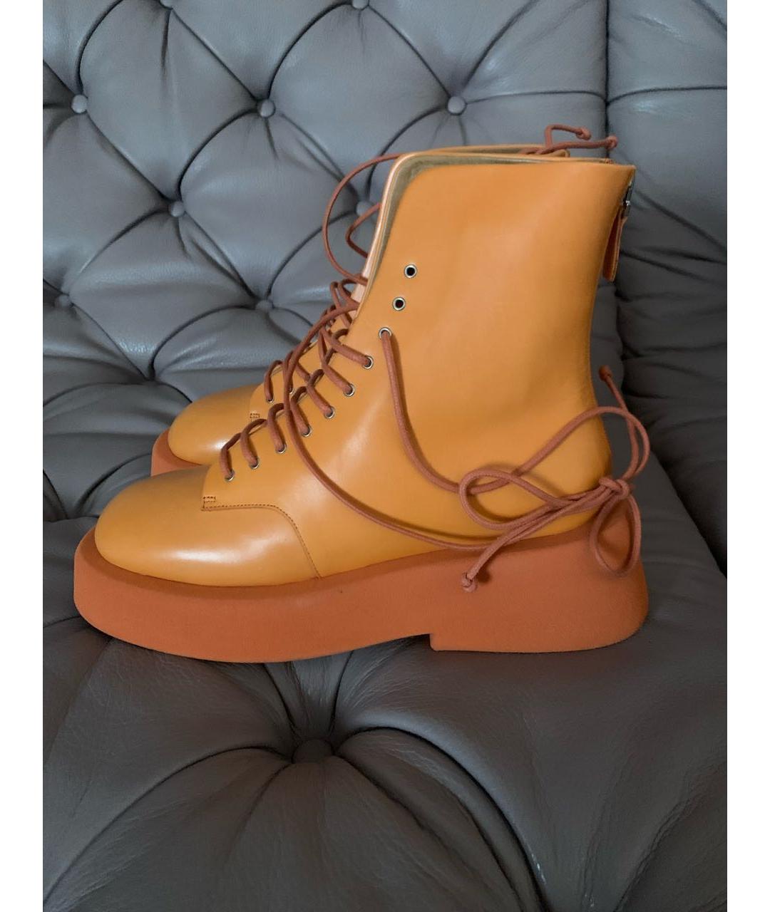 MARSELL Оранжевое кожаные ботинки, фото 9
