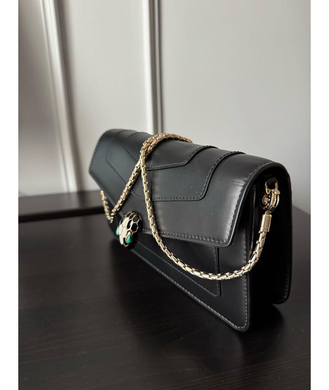 BVLGARI Черная кожаная сумка через плечо, фото 2