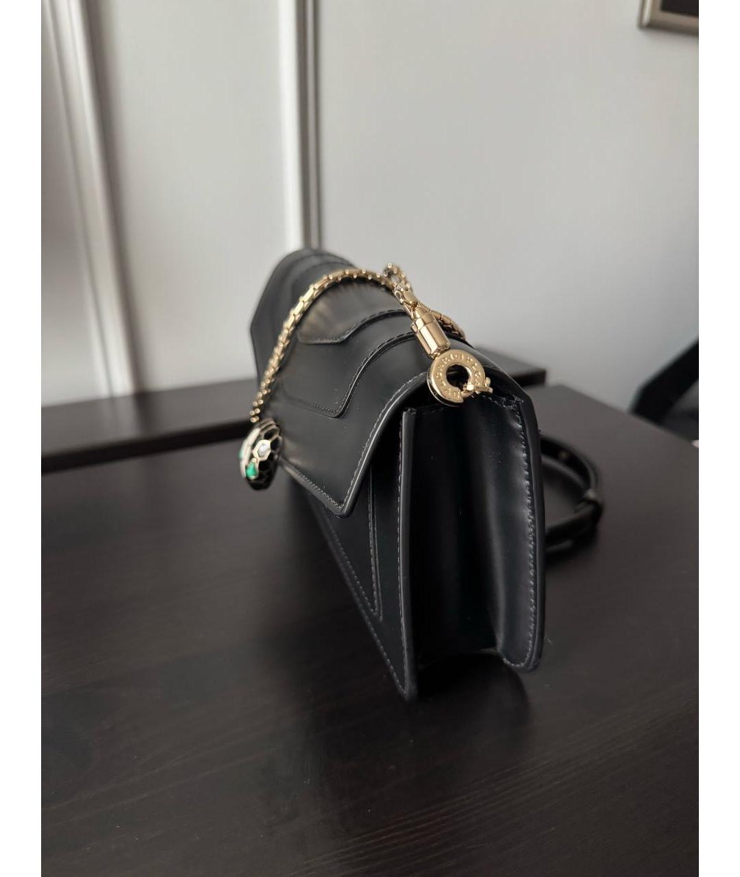 BVLGARI Черная кожаная сумка через плечо, фото 3
