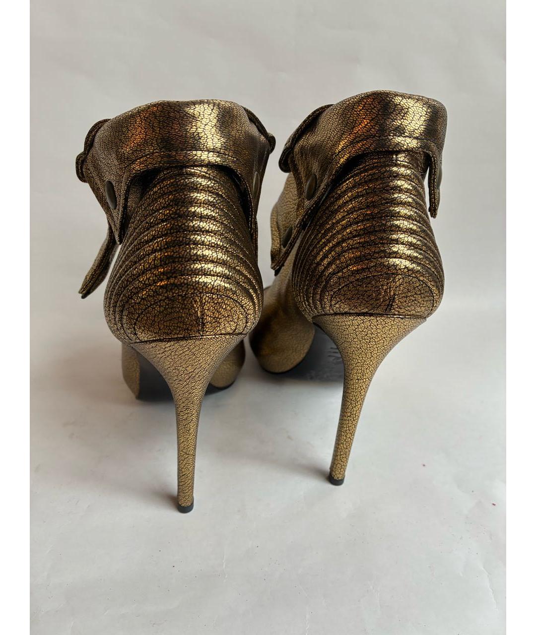 ALEXANDER MCQUEEN Золотые кожаные туфли, фото 7