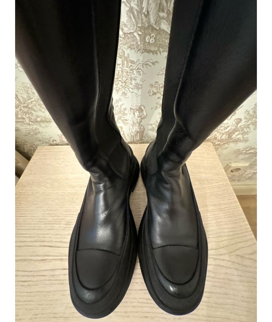 ALEXANDER MCQUEEN Черные кожаные сапоги, фото 3