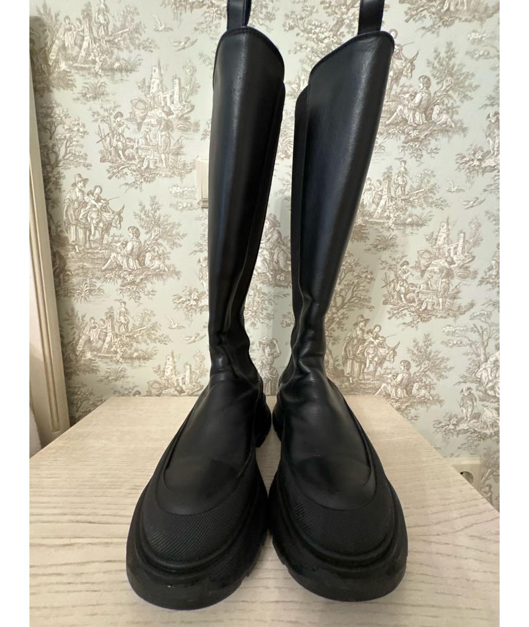 ALEXANDER MCQUEEN Черные кожаные сапоги, фото 2