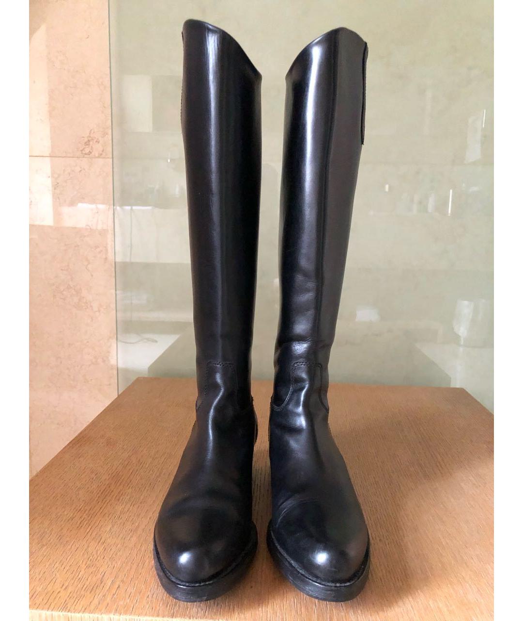 JIL SANDER Черные кожаные сапоги, фото 4