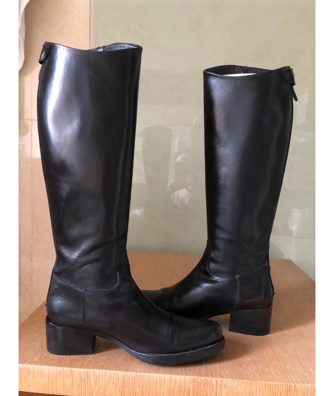 JIL SANDER Черные кожаные сапоги, фото 5