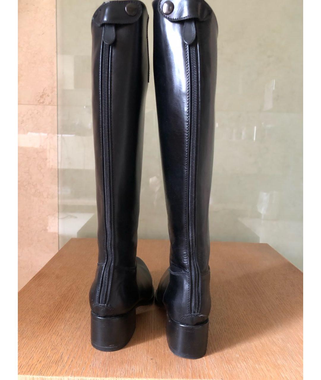 JIL SANDER Черные кожаные сапоги, фото 2