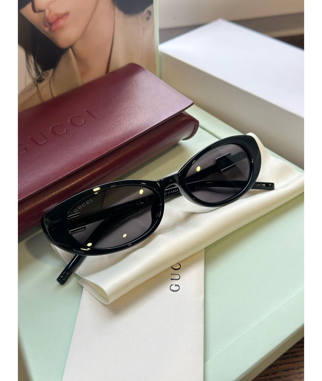 GUCCI Черные пластиковые солнцезащитные очки, фото 3