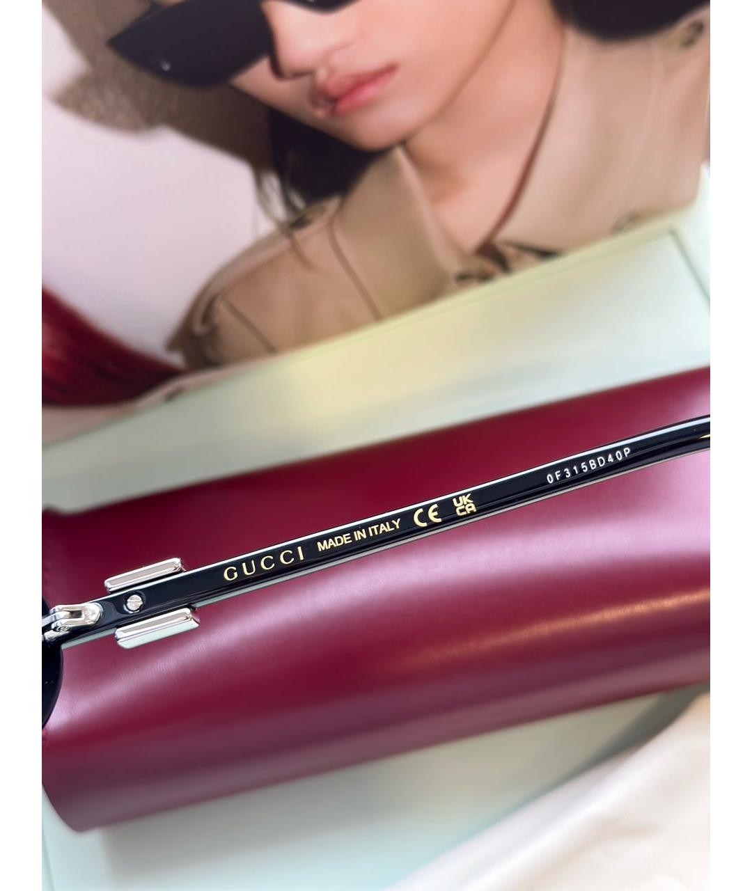 GUCCI Черные пластиковые солнцезащитные очки, фото 5