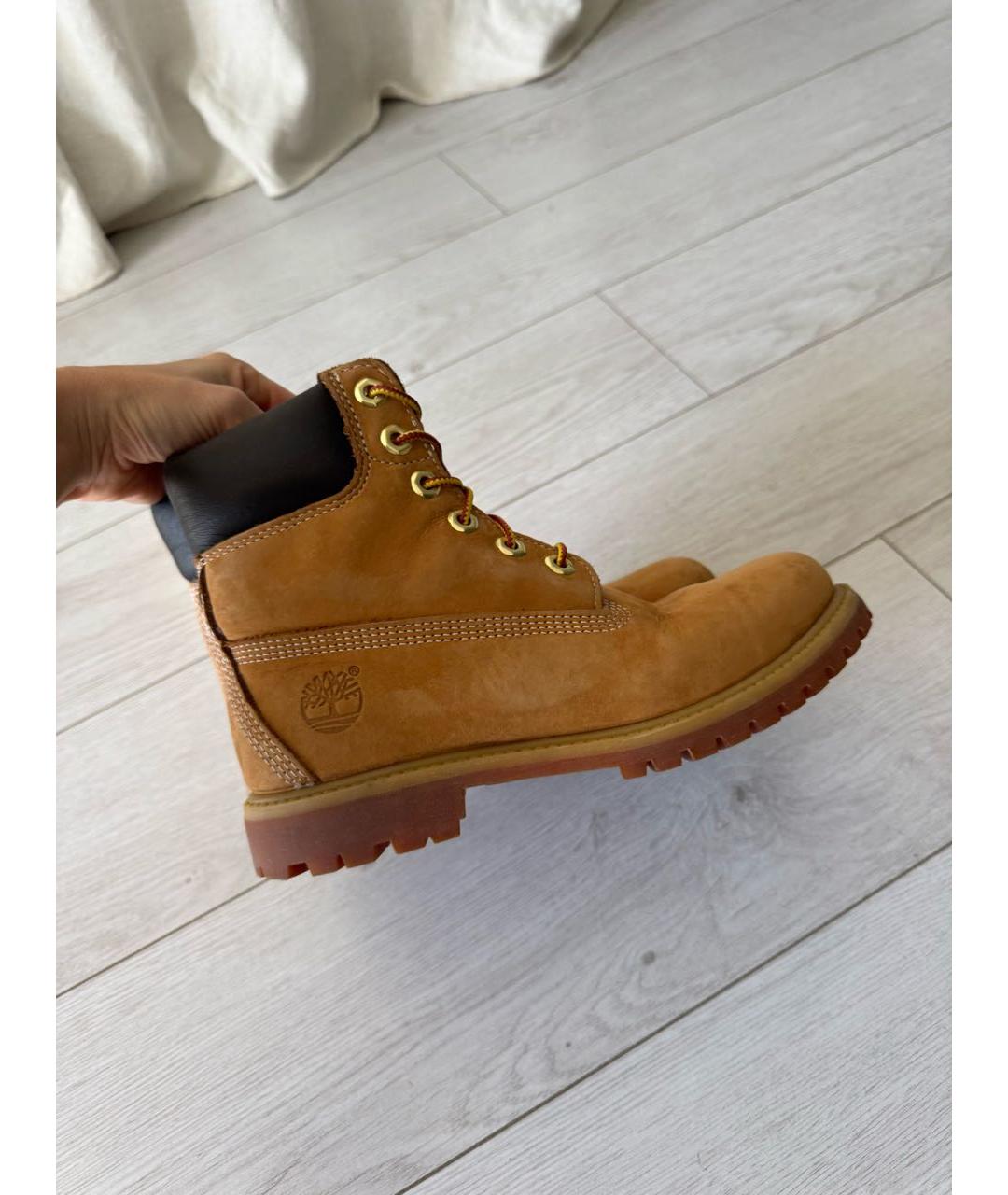 TIMBERLAND Горчичные кожаные ботинки, фото 6