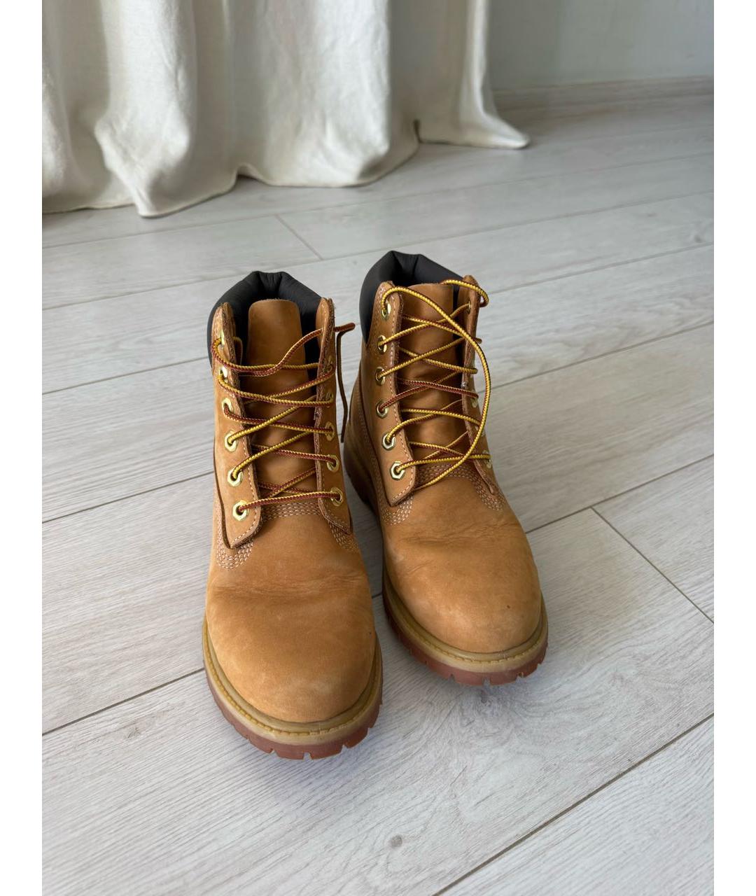 TIMBERLAND Горчичные кожаные ботинки, фото 3