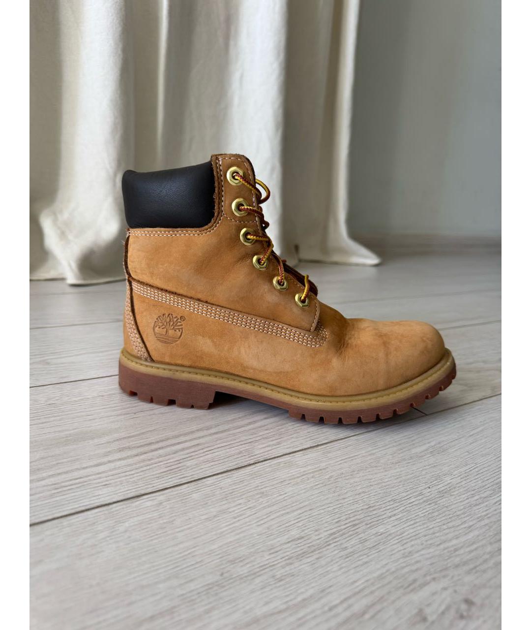 TIMBERLAND Горчичные кожаные ботинки, фото 8